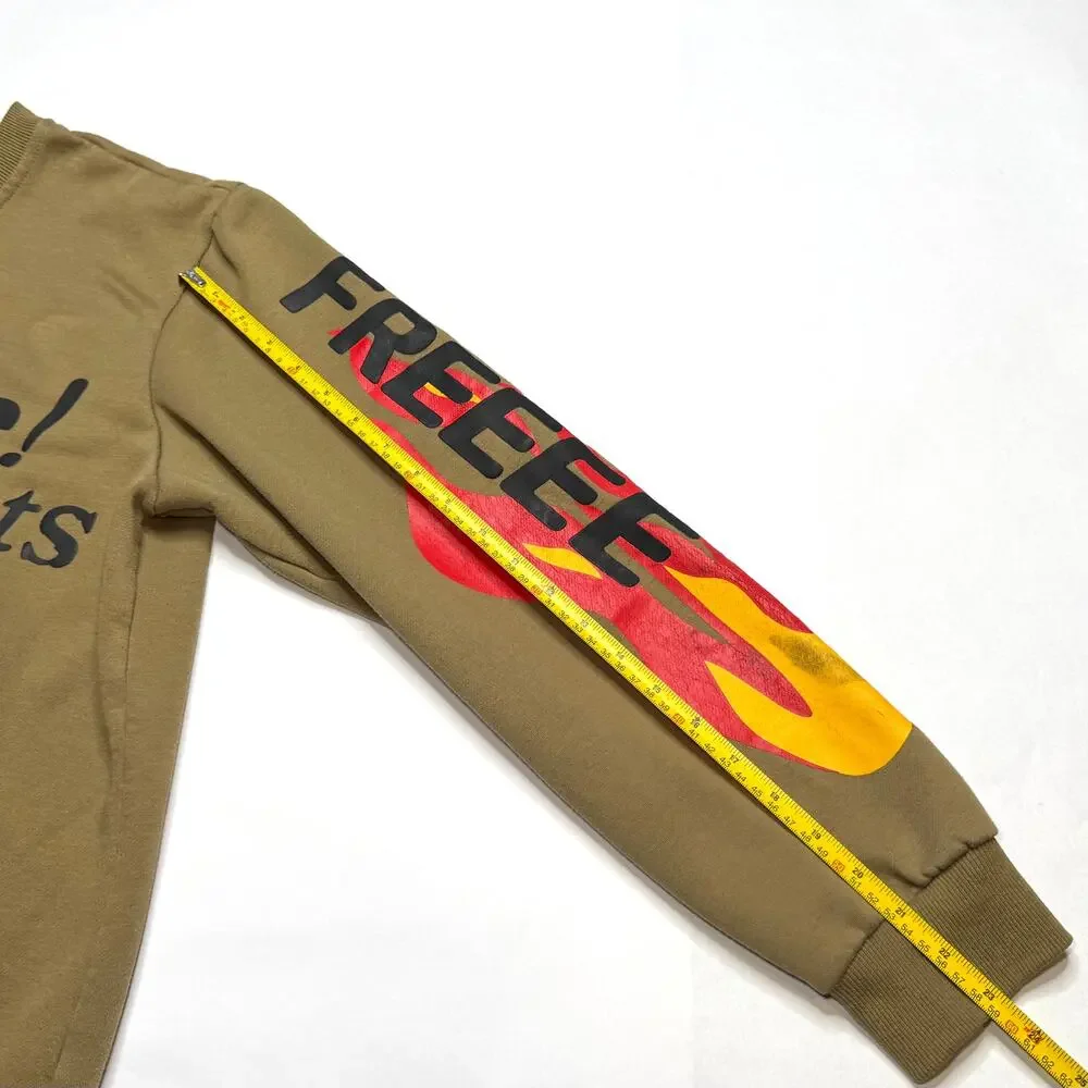 Copied - Lucky me I See Ghost tan long sleeve crewneck shirt size L